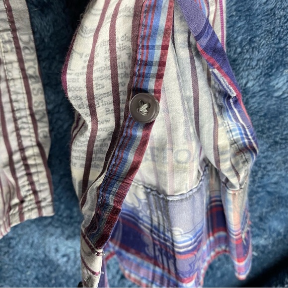 Desigual Mens Button Shirt Striped Long Sleeve Regular Fit Italian Fabric Sz S - Picture 5 of 12